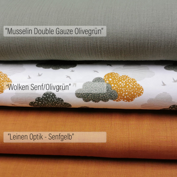 Musselin Double Gauze Olivegrün